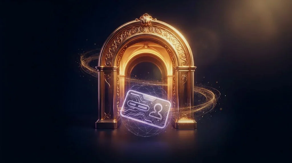 Portail doré symbole d'inscription et de connexion sur Dreamzino Casino