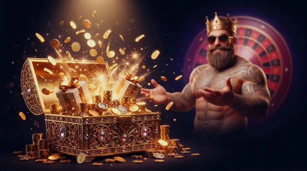 Coffre au trésor doré symbole des bonus chez Dreamzino Casino